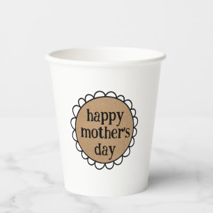GOBELETS EN PAPIER HEUREUX JOUR DE MÈRE SUR MESURE BORD À CÂBLE