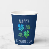 Gobelets En Papier Heureux Shamrock Clover Joyeux Saint Patrick's day (Recto)