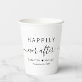 Gobelets En Papier Heureux toujours après Mariage (Verso)