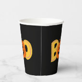 Gobelets En Papier Hey Boo Cute Citrouille Typographie Dessin Art (Droite)