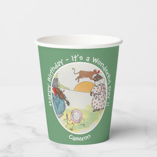 Gobelets En Papier Hey Diddle Diddle Collection de fête d'anniversair (Verso)