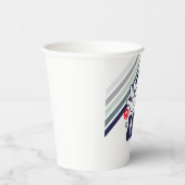 Gobelets En Papier HI CINQ Bleu de bande rétro (Droite)