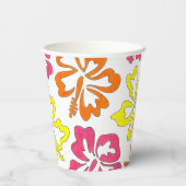 Gobelets En Papier Hibiscus de l'île tropicale hawaïenne fleurs flora (Verso)