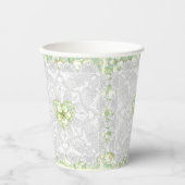 Gobelets En Papier Hibiscus & dentelle BLANC (Recto)