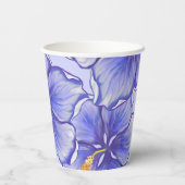 Gobelets En Papier Hibiscus & dentelle BLEU (Verso)