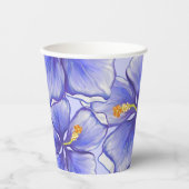 Gobelets En Papier Hibiscus & dentelle BLEU (Recto)