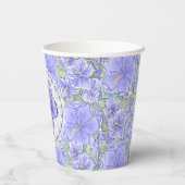 Gobelets En Papier Hibiscus & dentelle BLEU (Verso)