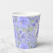 Gobelets En Papier Hibiscus & dentelle BLEU (Recto)