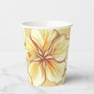 Gobelets En Papier Hibiscus & dentelle JAUNE
