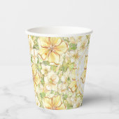 Gobelets En Papier Hibiscus & dentelle JAUNE (Recto)