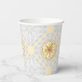 Gobelets En Papier Hibiscus & dentelle JAUNE (Verso)