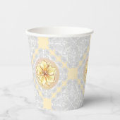 Gobelets En Papier Hibiscus & dentelle JAUNE (Recto)