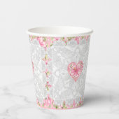 Gobelets En Papier Hibiscus & dentelle PINK (Verso)