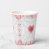 Gobelets En Papier Hibiscus & dentelle RED (Verso)