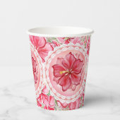 Gobelets En Papier Hibiscus & dentelle RED (Verso)