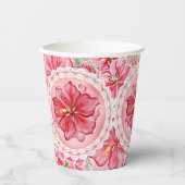 Gobelets En Papier Hibiscus & dentelle RED (Recto)