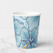 Gobelets En Papier Hibiscus & dentelle TURQUOISE (Verso)