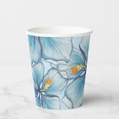 Gobelets En Papier Hibiscus & dentelle TURQUOISE (Recto)