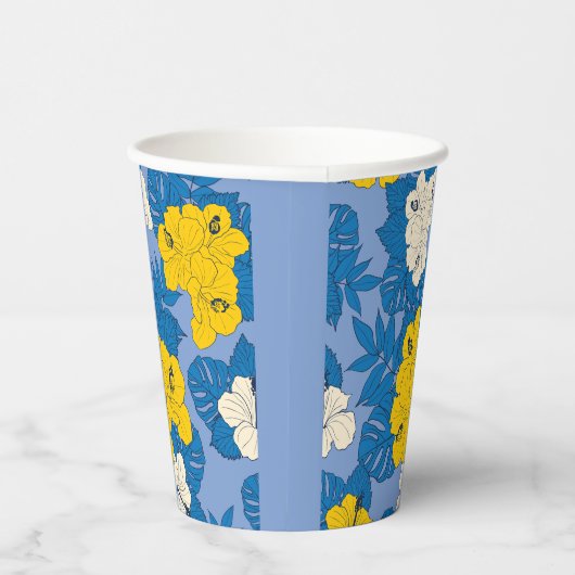 Gobelets En Papier Hibiscus fleurs et feuilles (Droite)