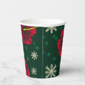 Gobelets En Papier Hibiscus floral tropical Snowflakes Noël | (Droite)