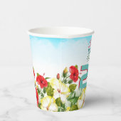 Gobelets En Papier Hibiscus Hawaiian Tropical Personnalisé Anniversai (Droite)