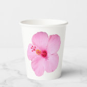 Gobelets En Papier Hibiscus rose Fleur tropicale (Verso)