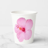 Gobelets En Papier Hibiscus rose Fleur tropicale (Recto)