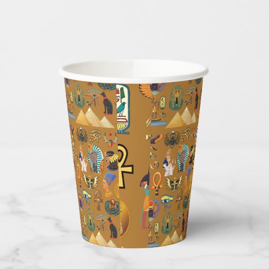 Gobelets En Papier Hiéroglyphique égyptien ancien -Hiéroglyphie Motif (Gauche)