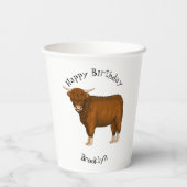 Gobelets En Papier Highland cow (Verso)