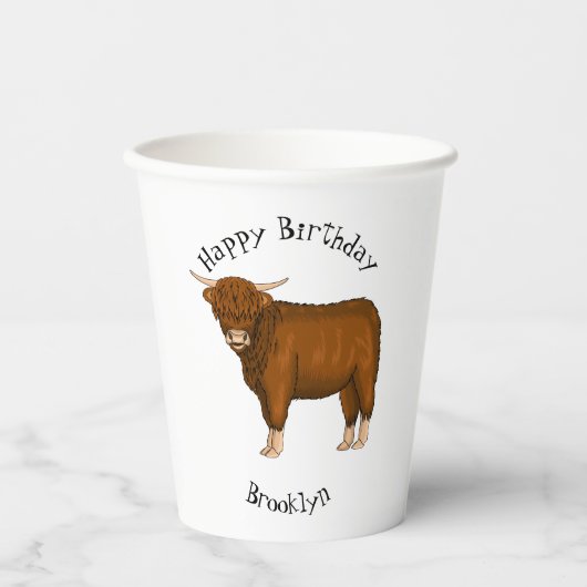 Gobelets En Papier Highland cow (Recto)