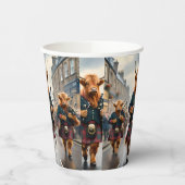 Gobelets En Papier Highland Harmony : Bagpipe Highland Cow Band (Gauche)