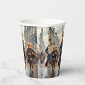 Gobelets En Papier Highland Harmony : Bagpipe Highland Cow Band (Droite)