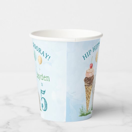 Gobelets En Papier Hip Hippo Hooray fête d'anniversaire (Droite)