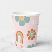 Gobelets En Papier Hippie Rainbow Super Anniversaire (Recto)