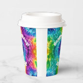 Gobelets En Papier Hippie Tie Dye Anniversaire Tasse de papier de fêt (Droite)