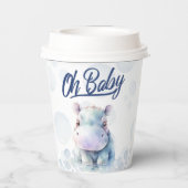 Gobelets En Papier Hippo Baby shower à thème (Verso)