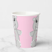 Gobelets En Papier Hippo Baby shower rose (Gauche)