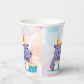 Gobelets en papier Hippo d'anniversaire (Droite)