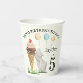 Gobelets En Papier Hippo fête d'anniversaire (Verso)