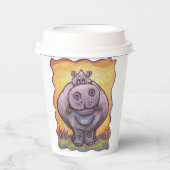 Gobelets En Papier Hippo Fête de l'Arrivée et du Départ (Recto)