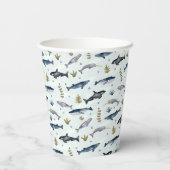 Gobelets En Papier Histoire de la baleine d'aquarelle (Verso)