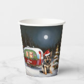 Gobelets En Papier Hiver Allemand Berger Caravane Noël Aventure (Recto)