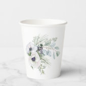 Gobelets En Papier Hiver Anémonique Floral main peint Mariage (Verso)