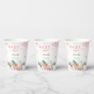 Gobelets En Papier Hiver Bébé boisé Il fait froid dehors Baby shower