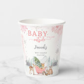 Gobelets En Papier Hiver Bébé boisé Il fait froid dehors Baby shower (Recto)