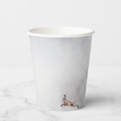 Gobelets En Papier Hiver Bois Animaux Baby shower d'aquarelle (Verso)