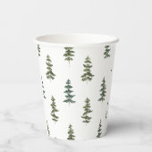 Gobelets En Papier Hiver branché | Motif d'arbre de Noël (Verso)