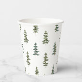 Gobelets En Papier Hiver branché | Motif d'arbre de Noël (Recto)