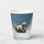 Gobelets En Papier hiver de Noël du Labrador (Recto)