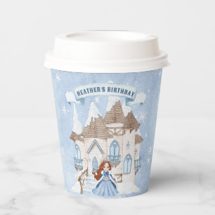 Gobelets En Papier Hiver neige Red Haired Princess Anniversaire